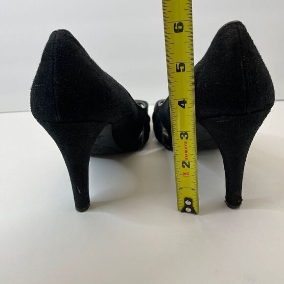 Fioni | Black| Suede| Peep Toe| Heel| 7 1/2 woman’s - Picture 6 of 12